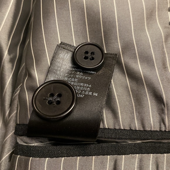 H&M men’s wool gray two button front jacket / blazer full lined  6 pockets 38R - Picture 9 of 15